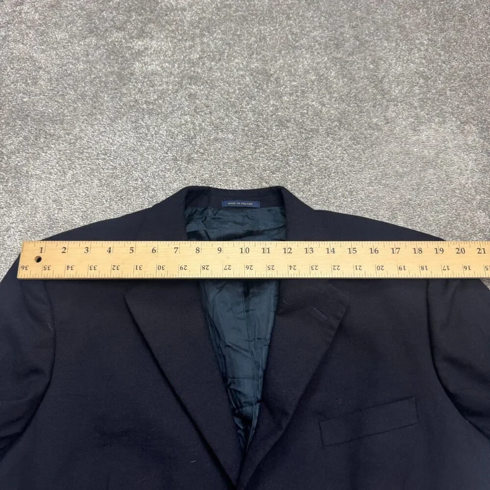 Club Room Wool Suit Blazer Jacket Mens 40 Short Navy Blue Single Vented Workwear